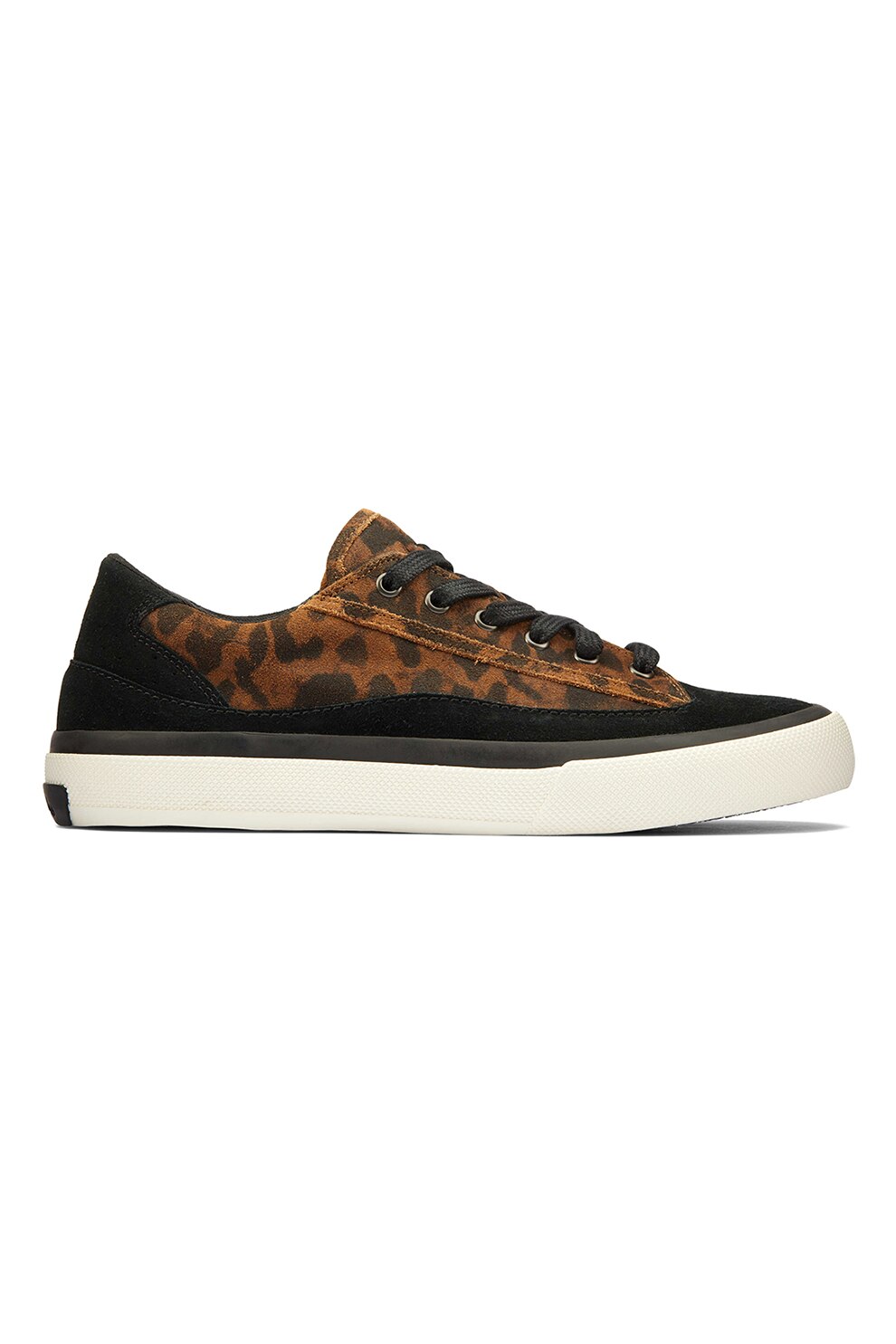 Clarks, Pantofi sport din piele intoarsa cu animal print Aceley, Negru/Maro