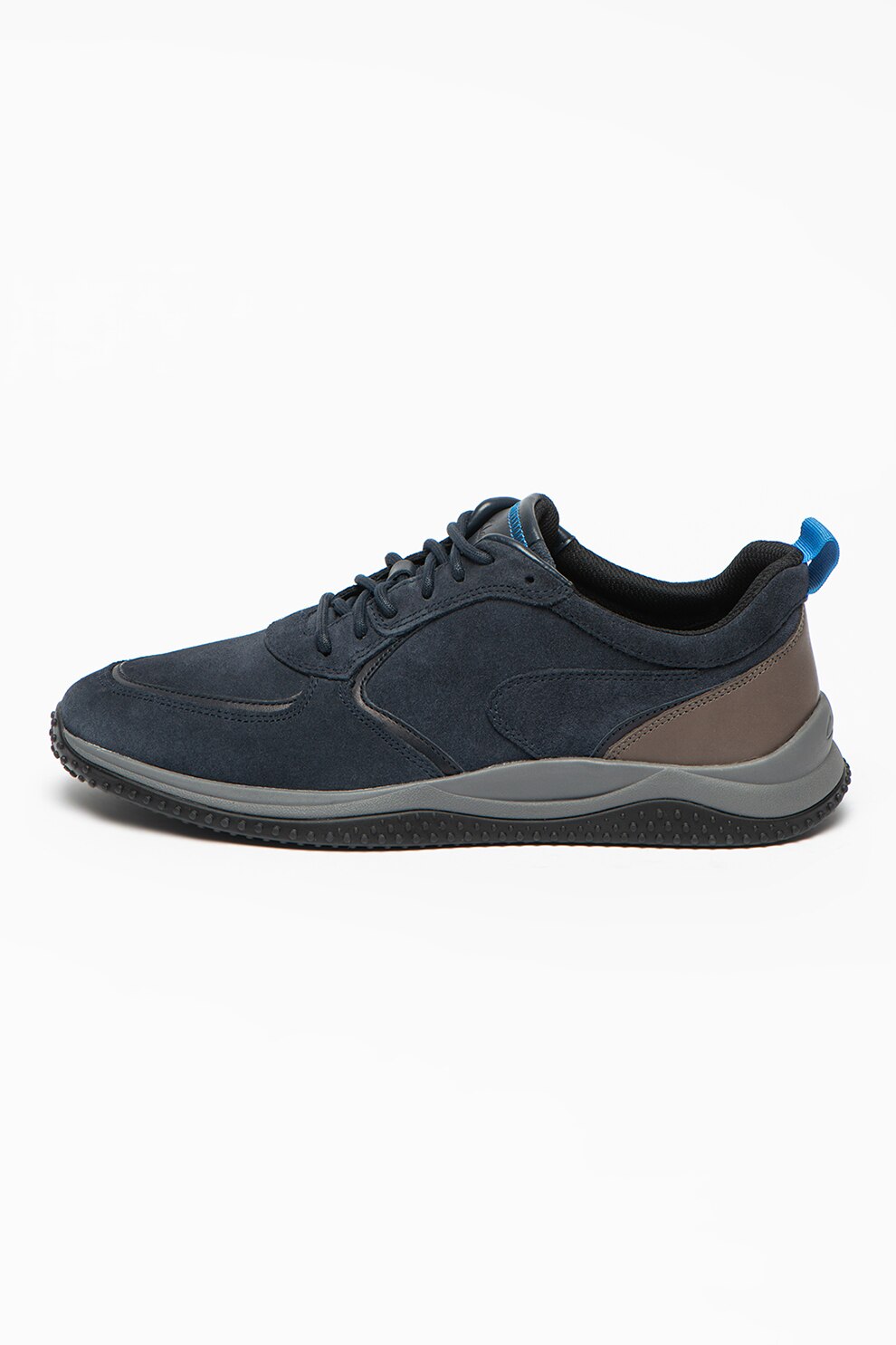 Clarks, Pantofi sport din piele intoarsa Puxton, Albastru inchis