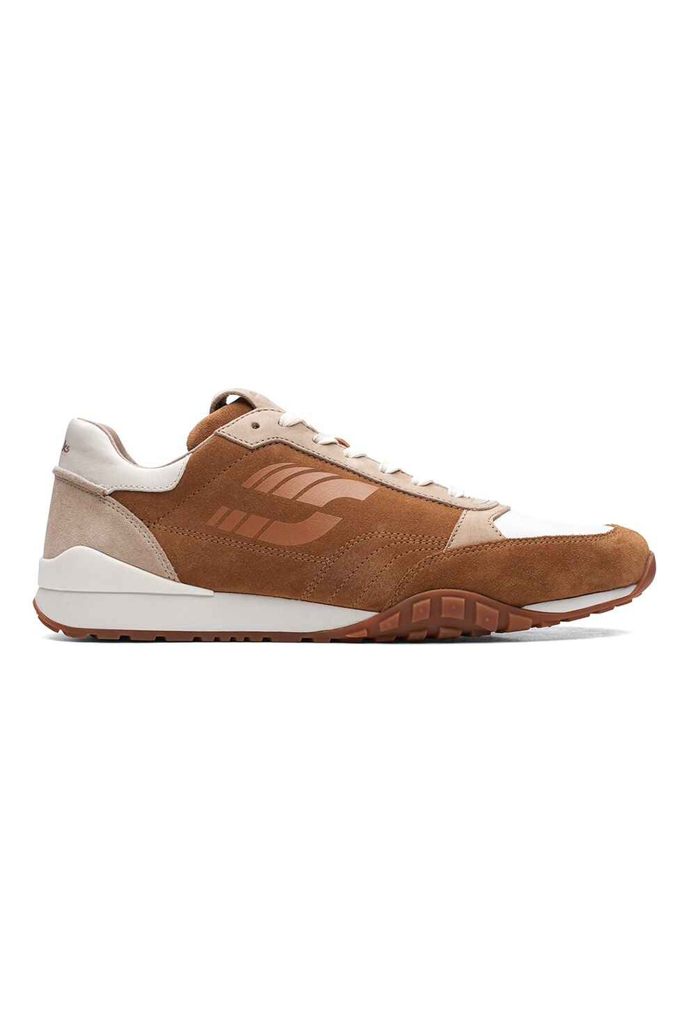 Clarks, Pantofi sport din piele intoarsa CraftLo, Maro caramel/Maro nisip