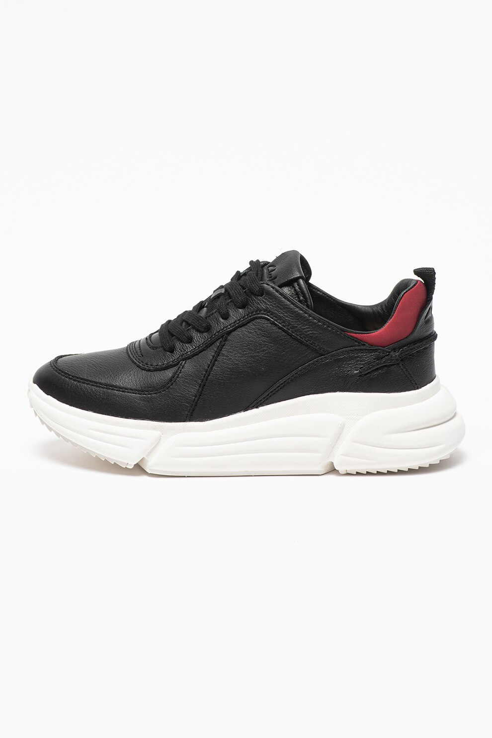 Clarks, Pantofi sport din piele cu aspect masiv TriComet Run, Negru