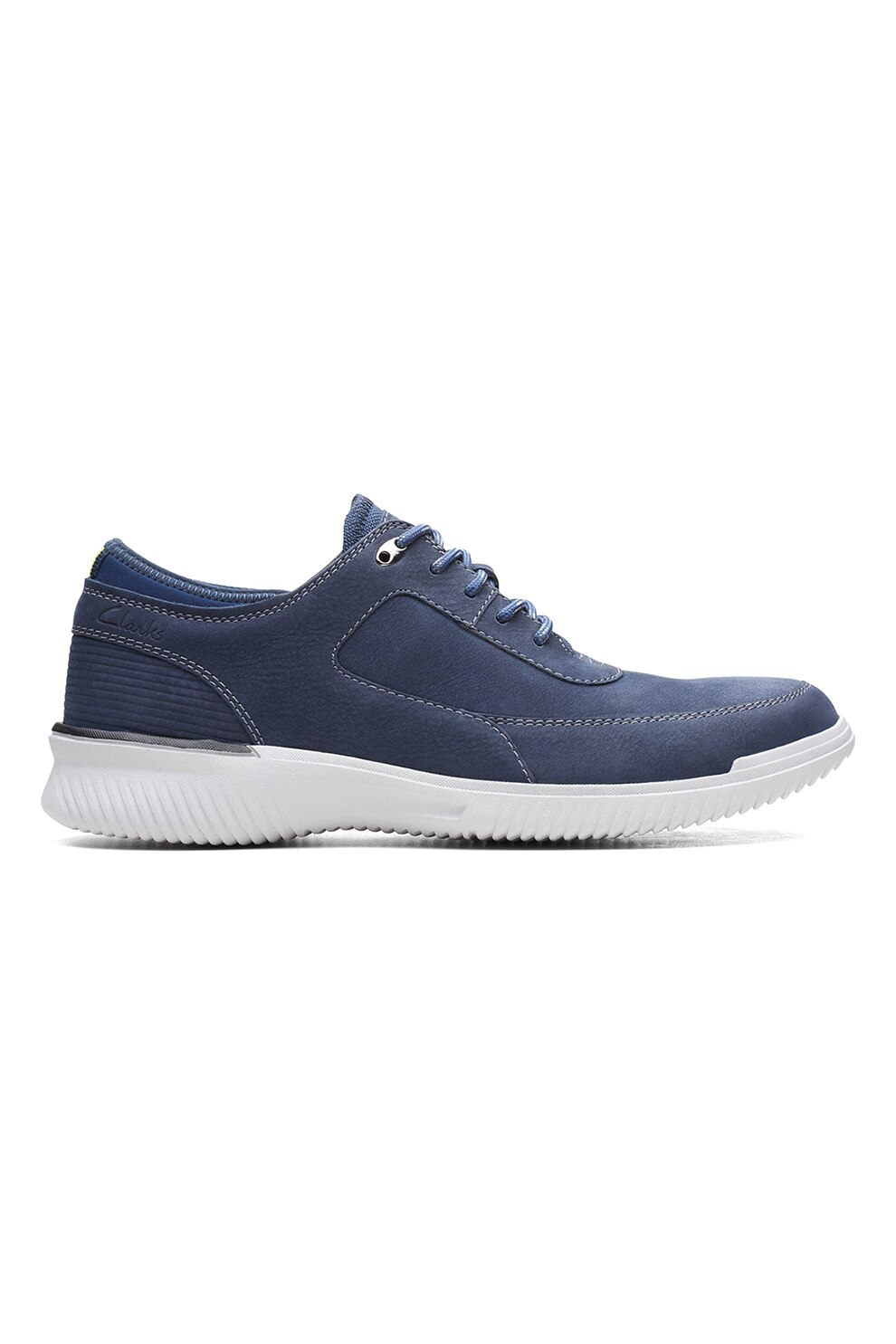 Clarks, Pantofi casual din piele nabuc Donaway Lace, Bleumarin