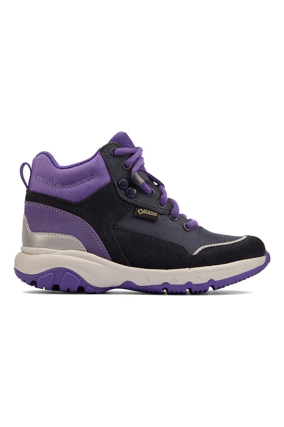 Clarks, Ghete cu garnituri din piele intoarsa Rock Race GTX K, Violet ametist/albastru inchis
