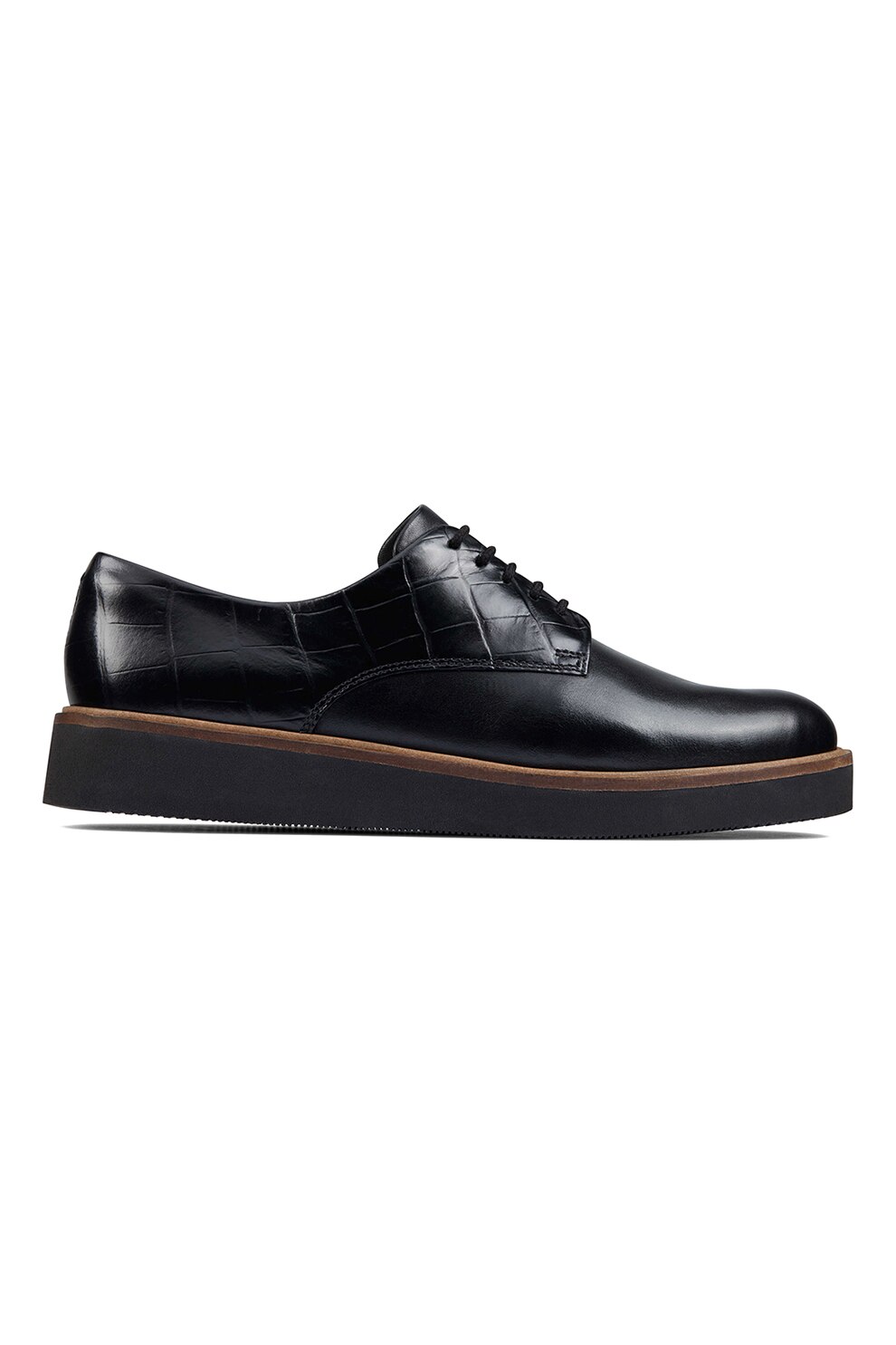 Clarks, Pantofi din piele Baille, Negru stins