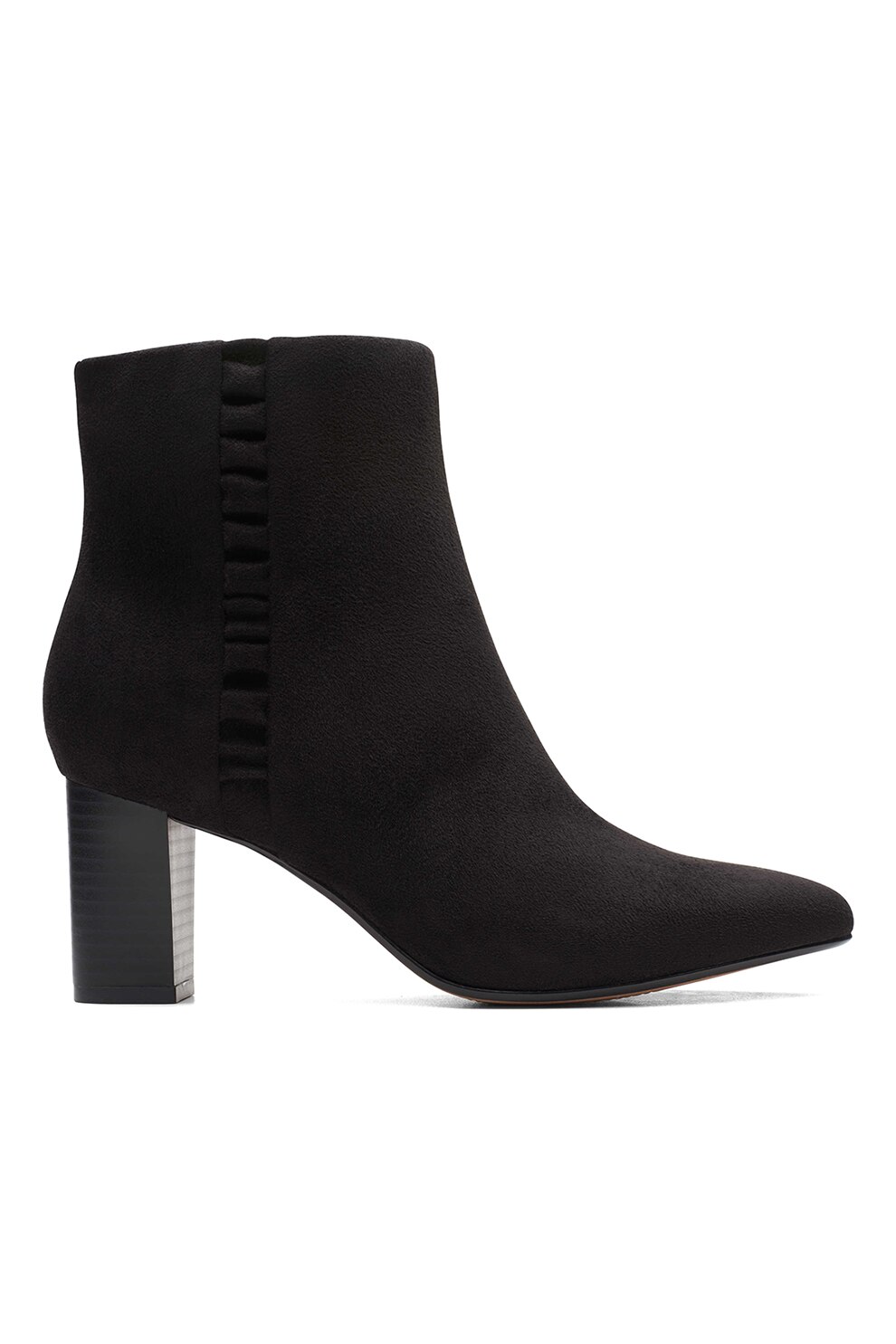 Clarks, Botine din piele intoarsa sintetica Aubrie, Negru