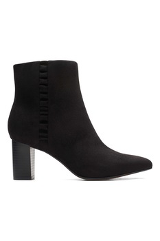 Clarks, Botine din piele intoarsa sintetica Aubrie, Negru Clarks, Botine din piele intoarsa sintetica Aubrie, Negru