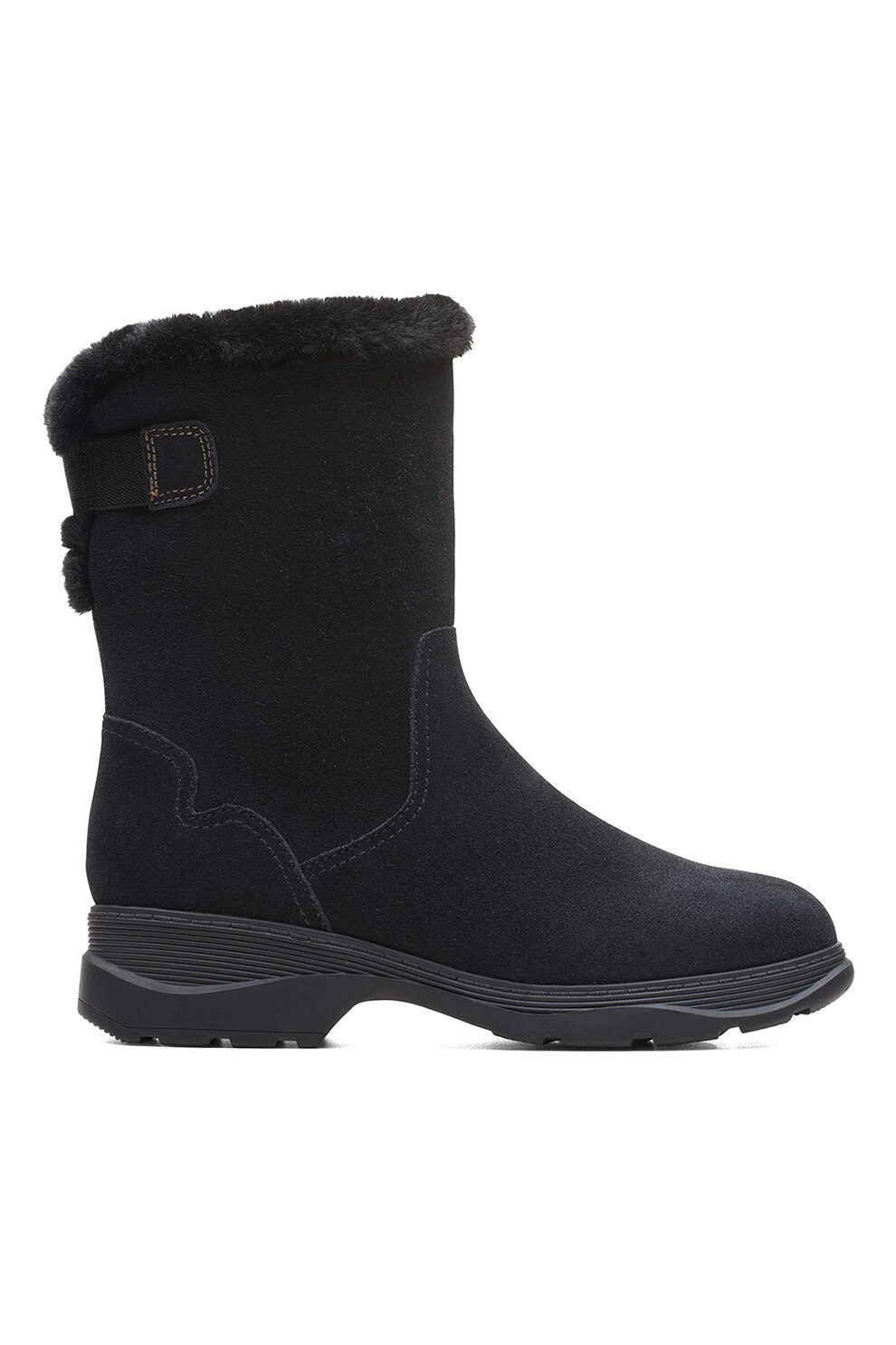 Clarks, Cizme din piele intoarsa Aveleigh Rise, Negru