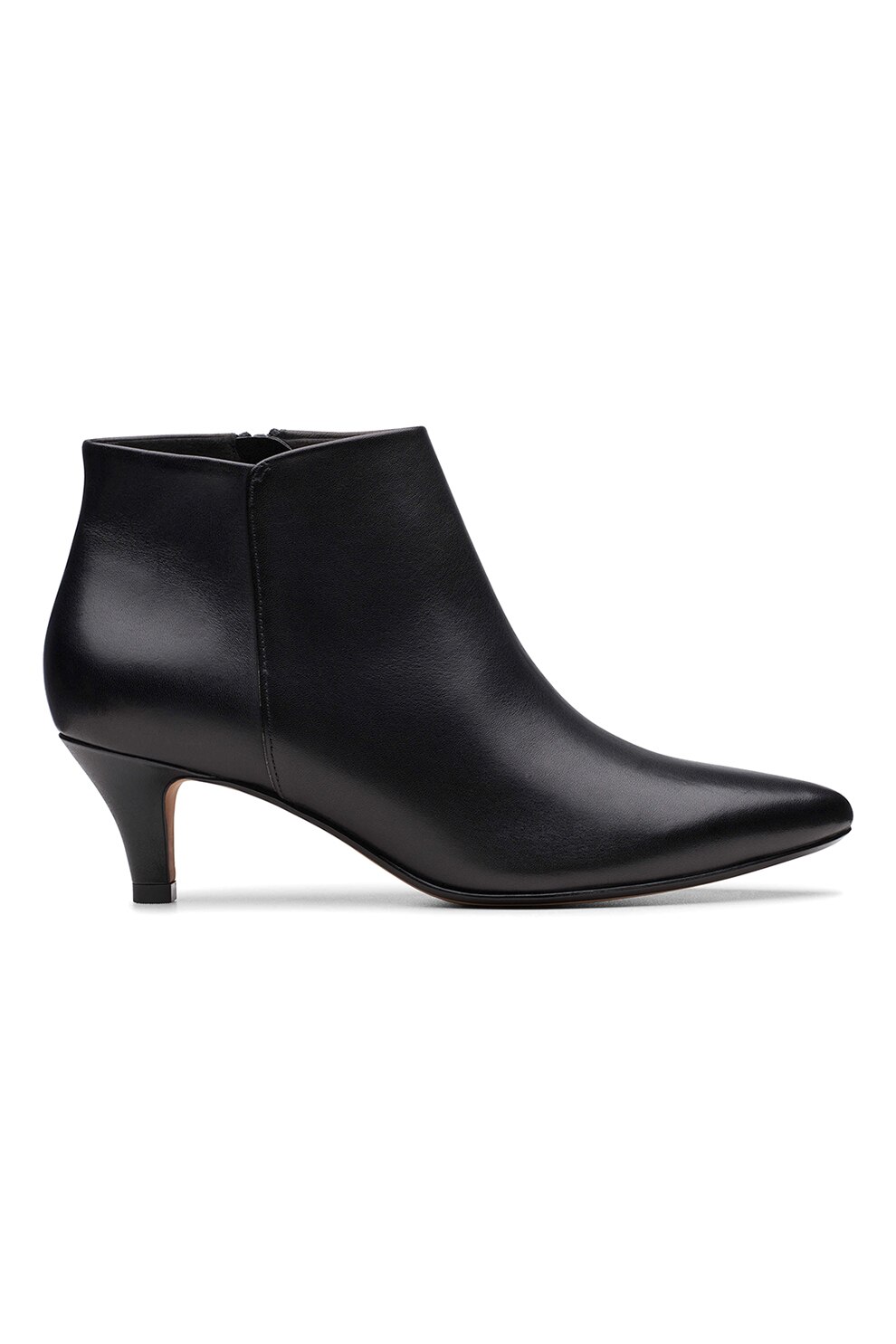 Clarks, Botine de piele cu varf ascutit Linvale Sea, Negru