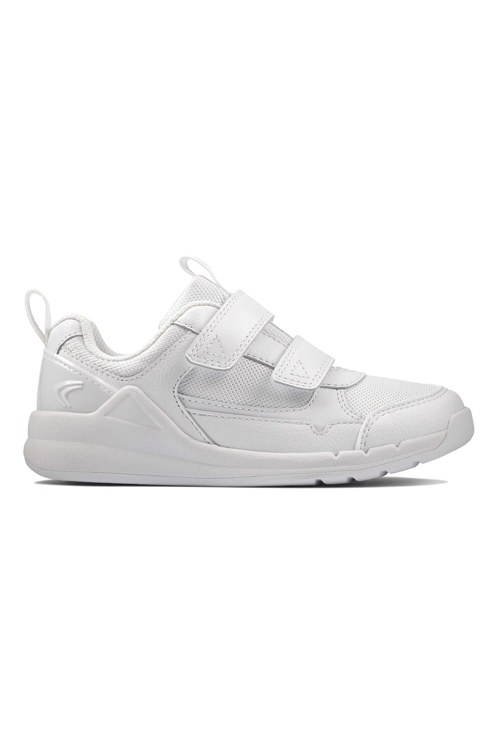 Clarks, Pantofi sport din piele cu velcro Orbit Sprint, Alb