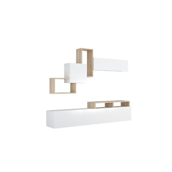 Comoda TV Origami, Homemania, Lemn, Maro/Alb, 186.2x22x91.5 cm Comoda TV Origami, Homemania, Lemn, Maro/Alb, 186.2x22x91.5 cm