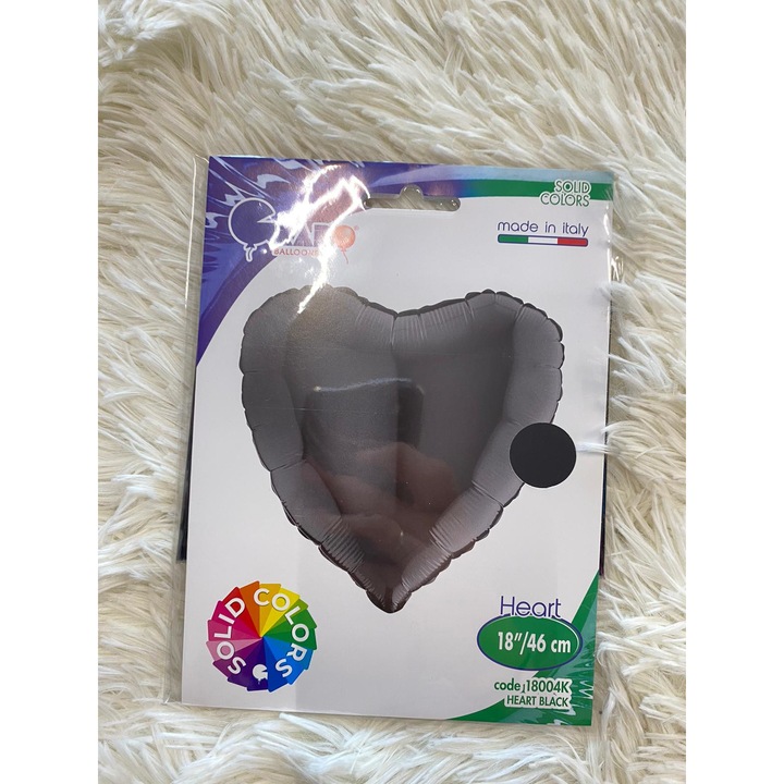 Balon folie inima neagra 46 cm