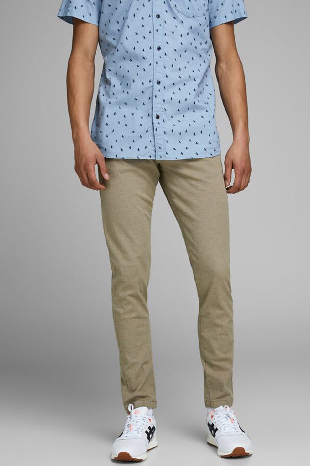 Jack&Jones, Pantaloni slim fit conici, Maro nisip