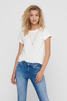 JdY, Tricou cu decolteu la baza gatului Louisa, Alb JdY, Tricou cu decolteu la baza gatului Louisa, Alb