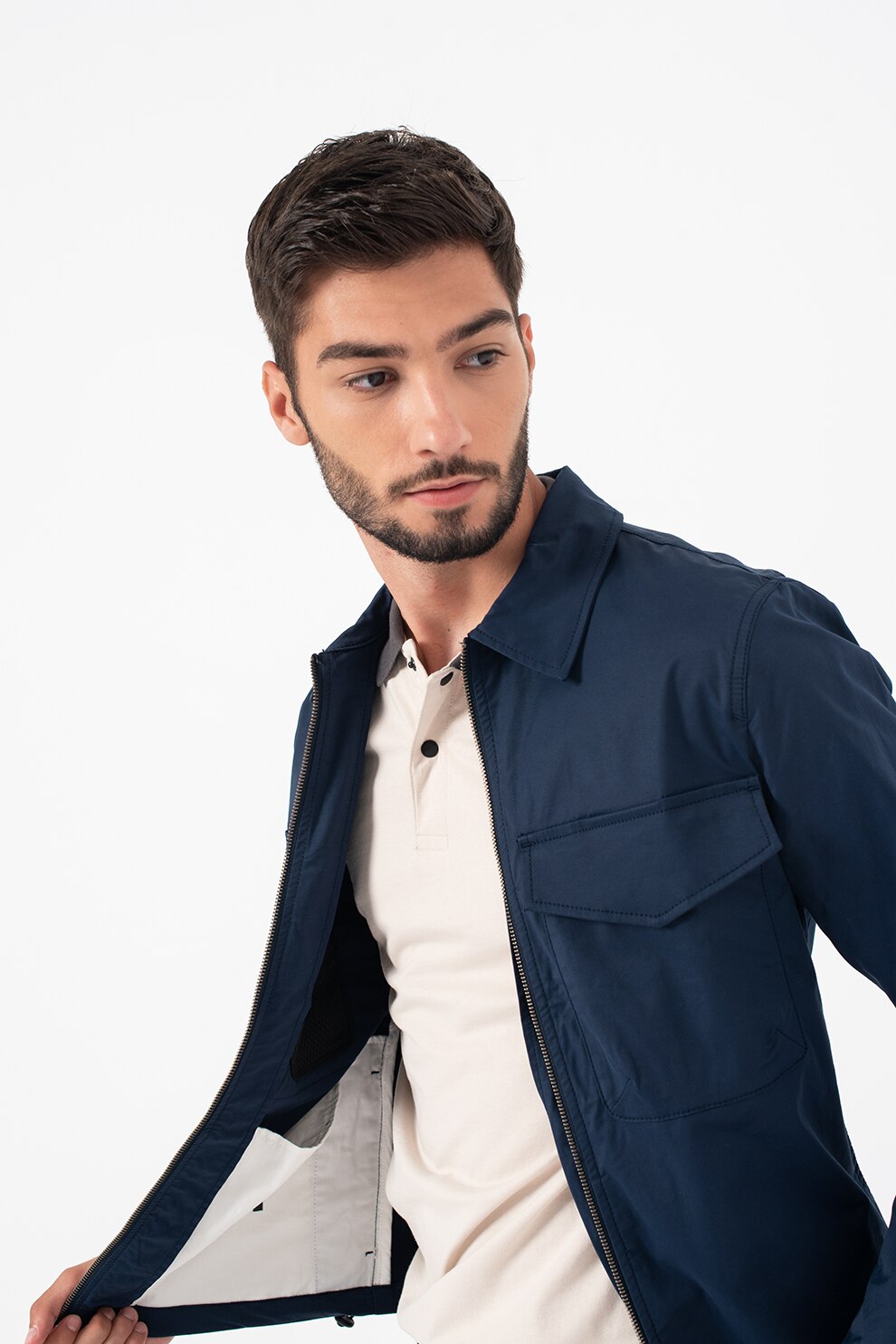 Selected Homme, Jacheta usoara cu buzunare cu clapa Vilbert, Bleumarin