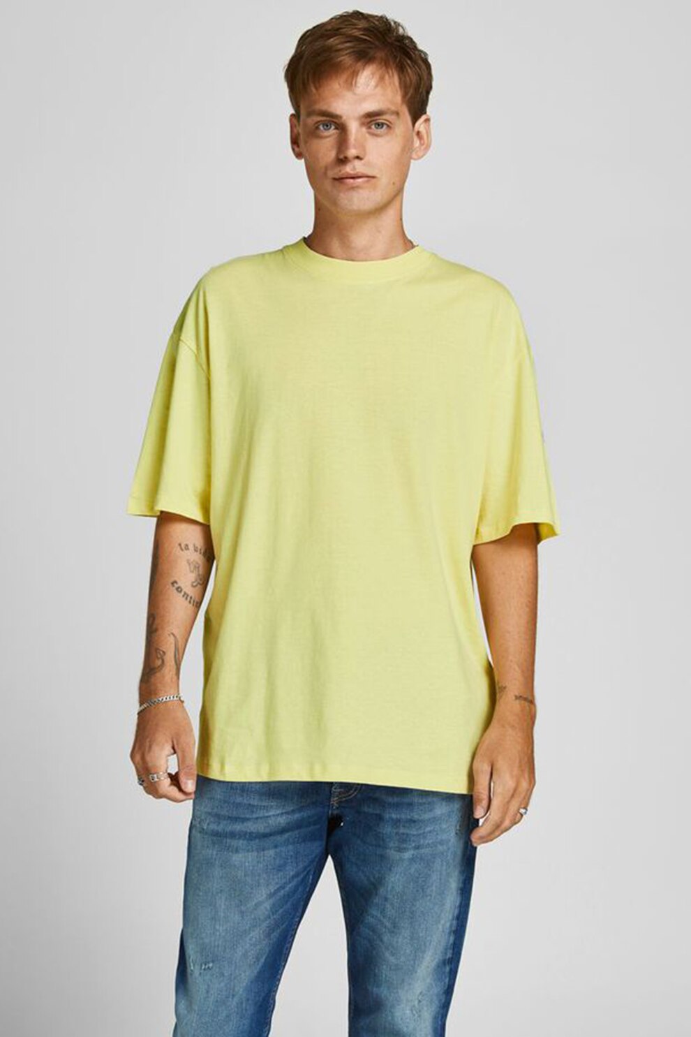 Jack&Jones, Tricou lejer de bumbac Brink, Galben