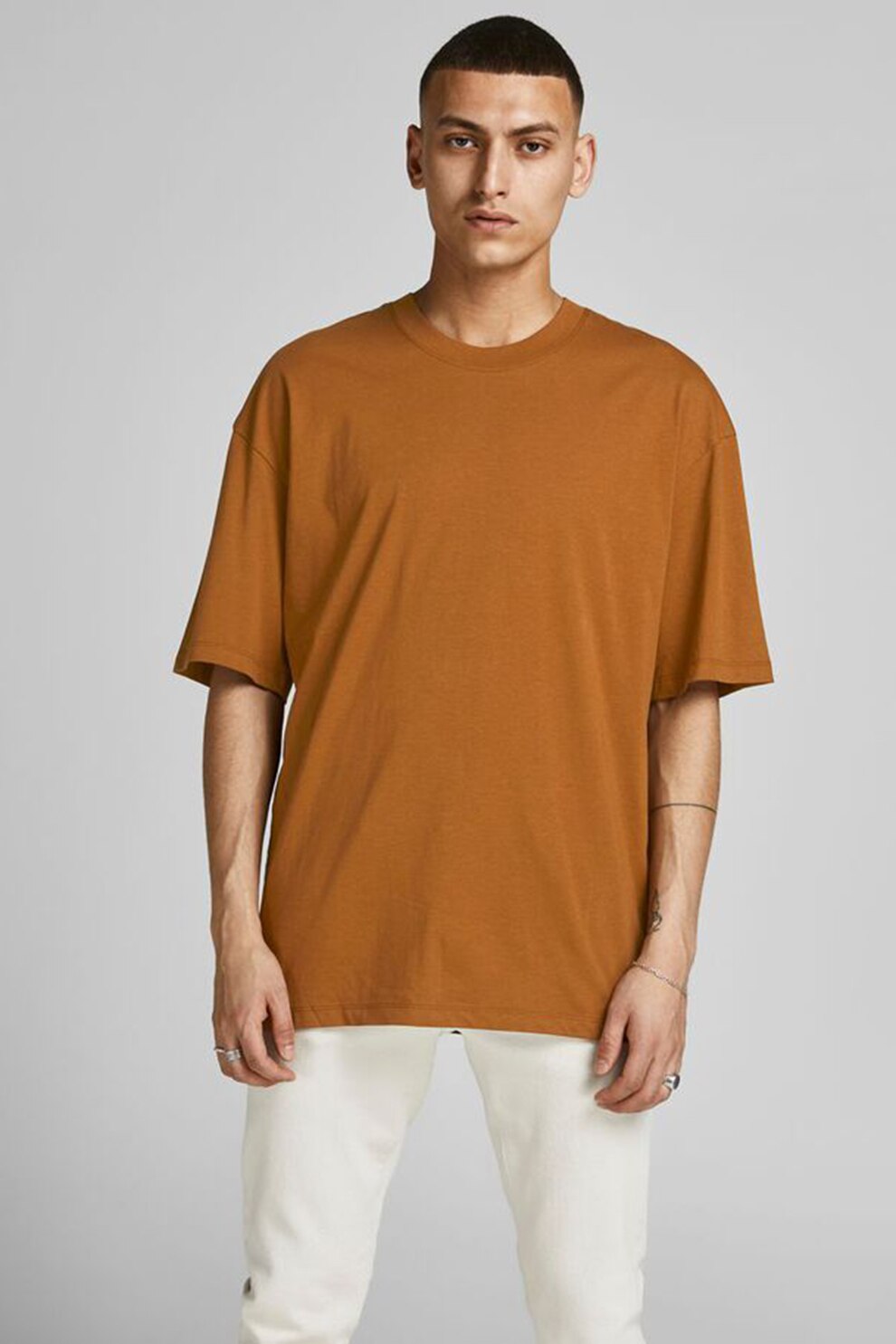 Jack&Jones, Tricou lejer de bumbac Brink, Scortisoara