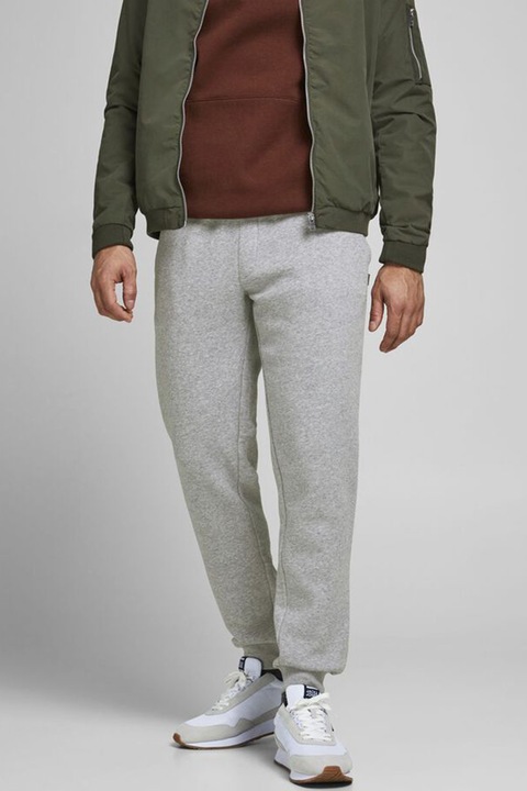 Jack & Jones, Gordon húzózsinóros szabadidőnadrág, Melange szürke, XL