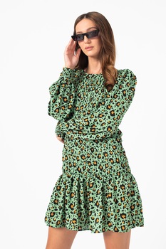 JdY, Rochie mini cu animal print Drew, Verde/Negru/Maro JdY, Rochie mini cu animal print Drew, Verde/Negru/Maro