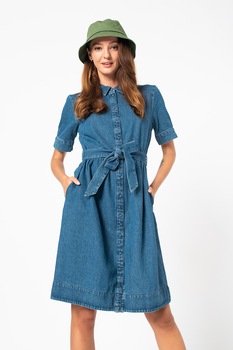 JdY, Rochie-camasa din denim Sandra, Albastru inchis, S JdY, Rochie-camasa din denim Sandra, Albastru inchis, S