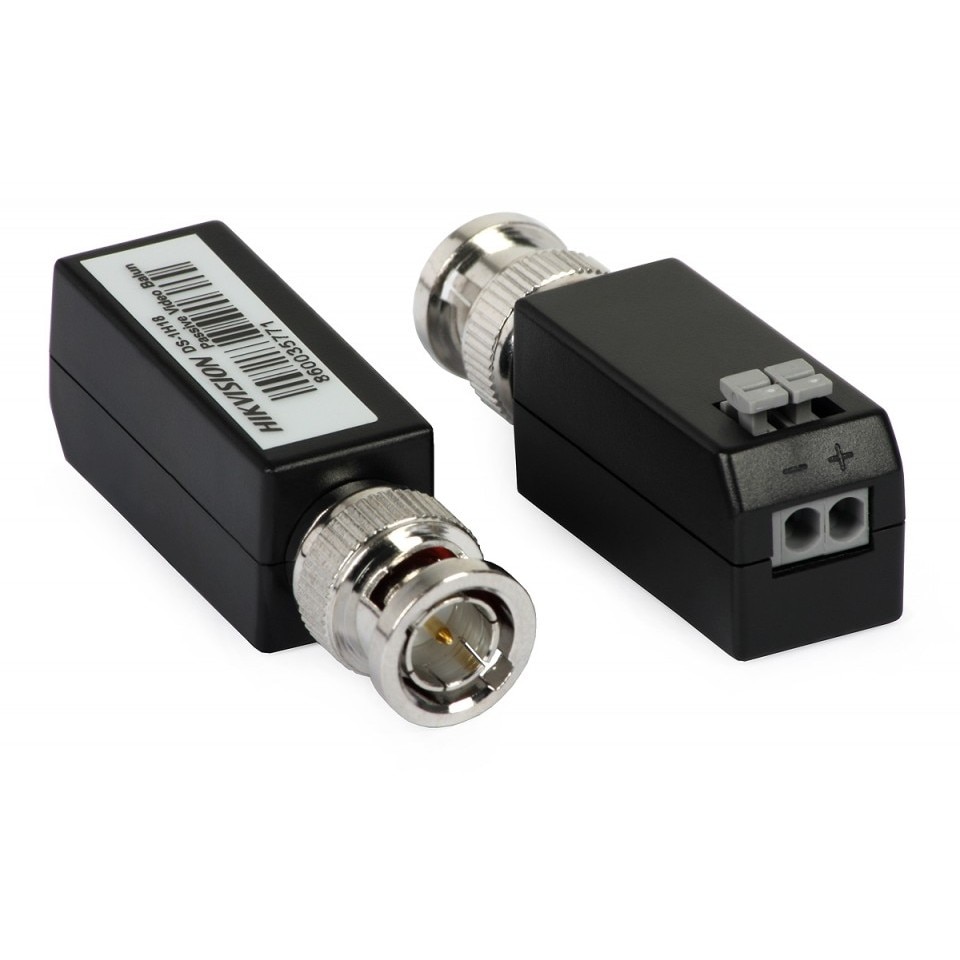 Set 2 adaptoare HIKVISION DS-1H18, Video balun pasiv, Turbo HD