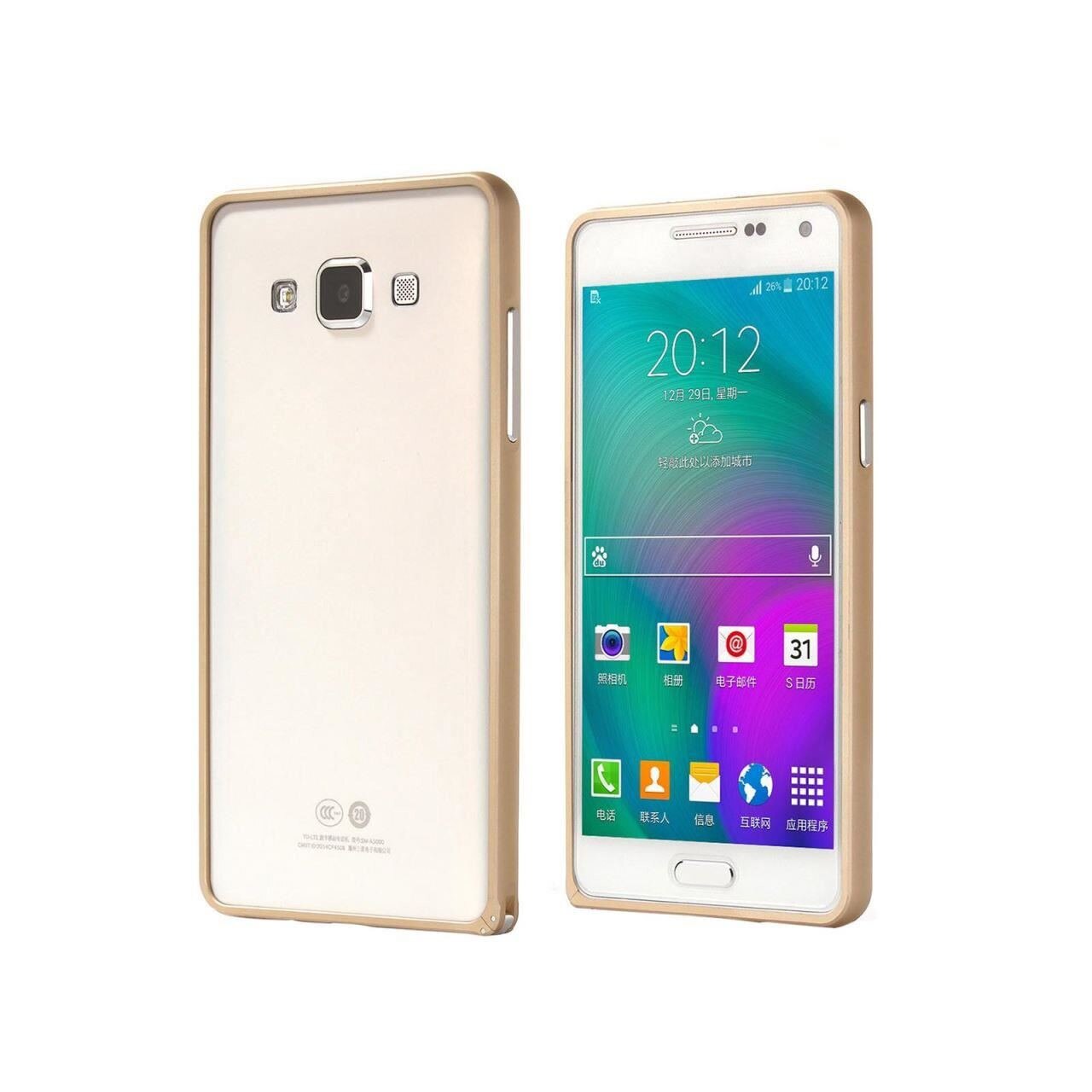 Husa Bumper Aluminiu Pentru Samsung Galaxy J1 J100 Auriu