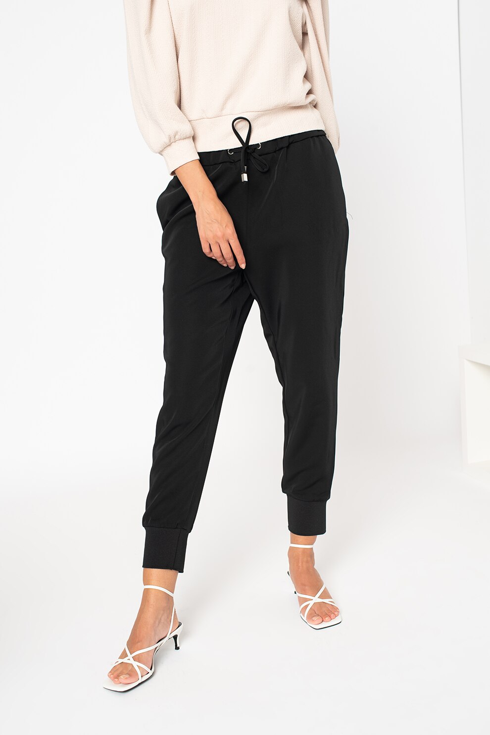 Only, Pantaloni jogger relaxed fit Kobe, Negru