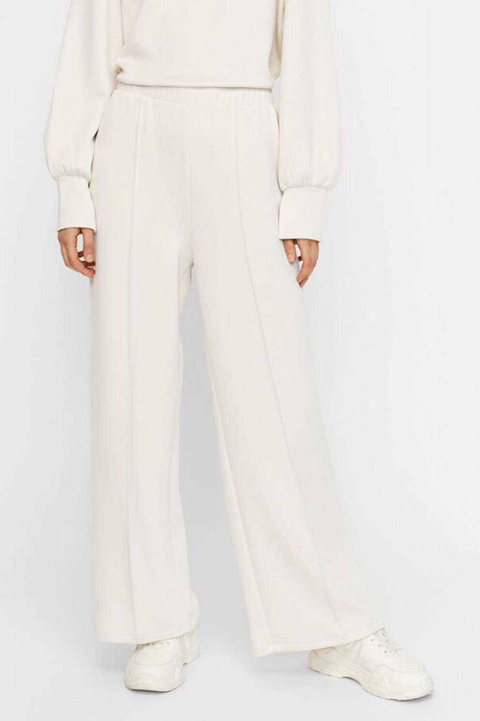 Vero Moda, Pantaloni drepti cu talie inalta, Alb