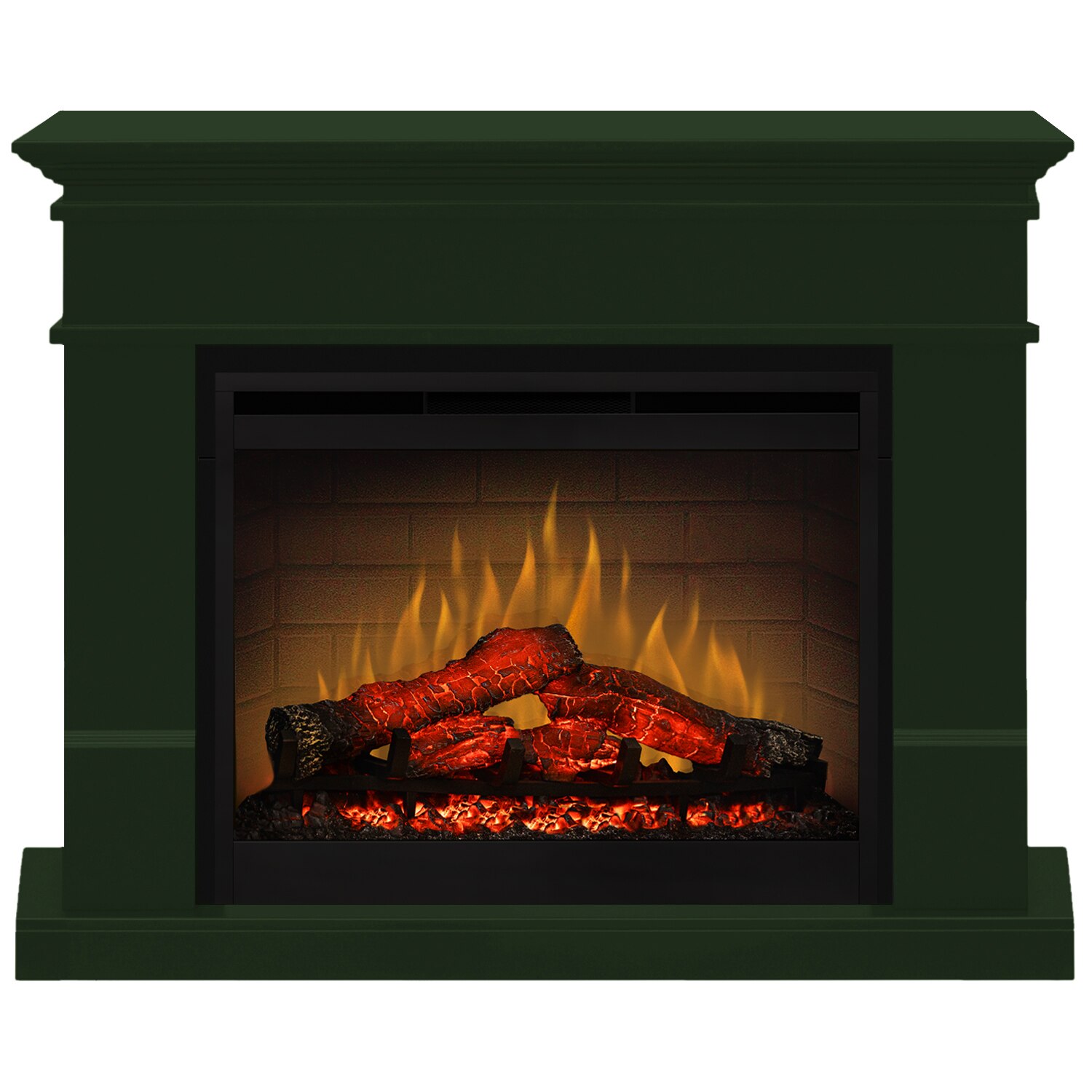 Semineu electric Lisabona Forest Green cu focar electric 3D Dimplex Optiflame DF2608 si sunet