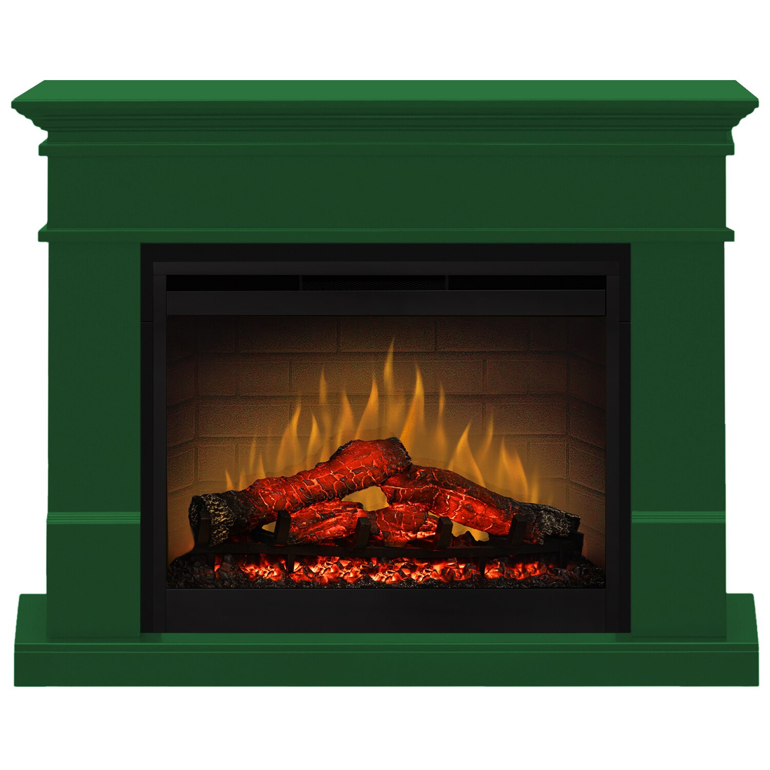 Semineu electric Lisabona Green cu focar electric 3D Dimplex Optiflame ...