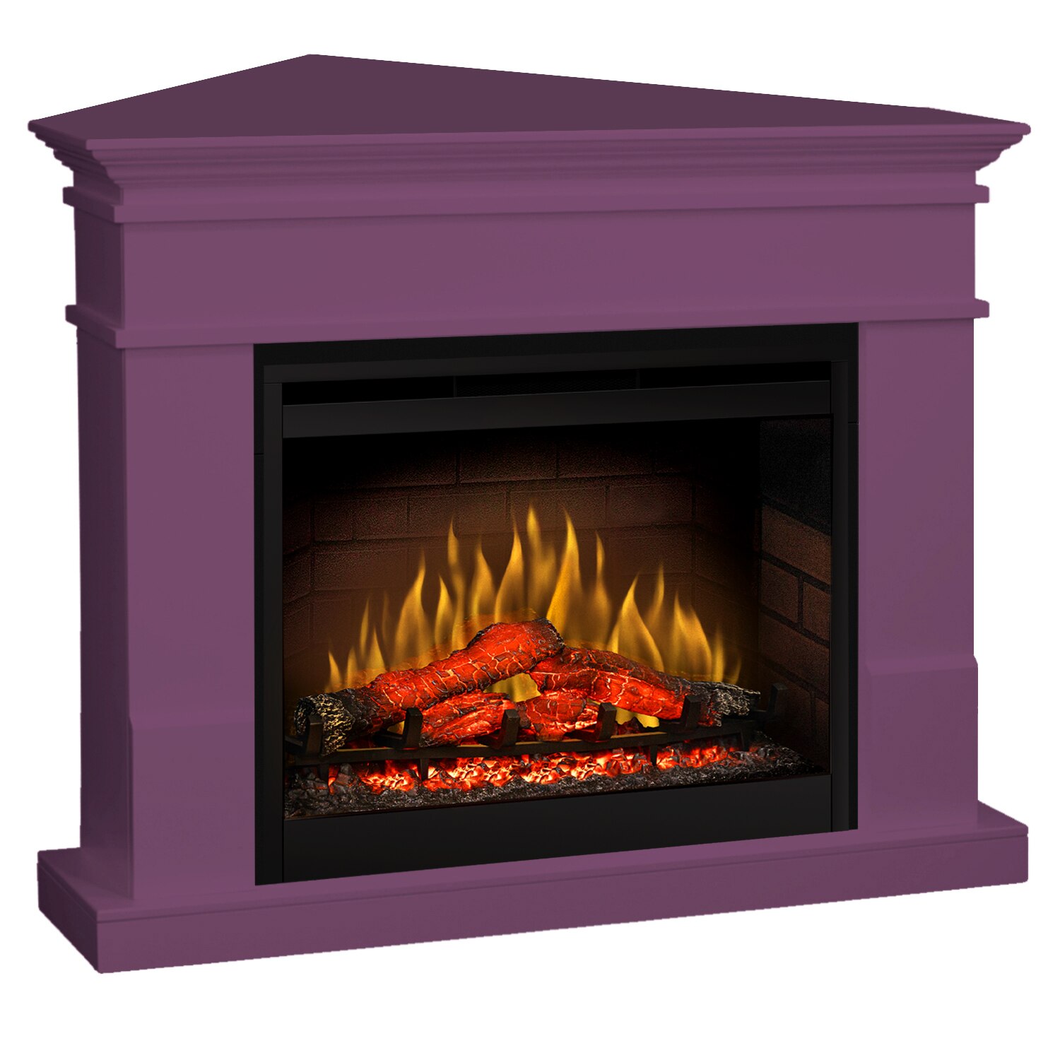 Semineu electric Lisabona Drept/Colt Lilac cu focar electric 3D Dimplex Optiflame DF2608 si sunet