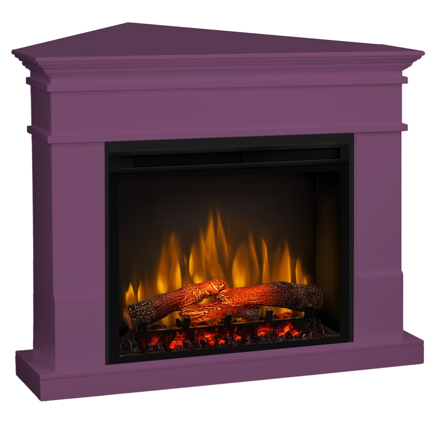 Semineu electric Lisabona Drept/Colt Lilac cu focar electric 3D Dimplex Optiflame XHD28 si sunet
