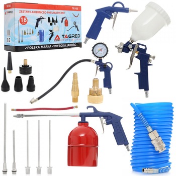 Set aer comprimat, pneumatic pistol, vopsit 18 piese TA103 TAGRED Set aer comprimat, pneumatic pistol, vopsit 18 piese TA103 TAGRED