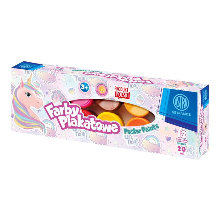 Бои за плакати Astra, Еднорог, 12 цвята