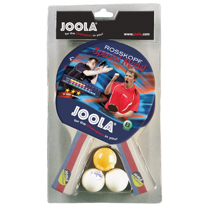 Комплект за тенис на маса, 2x гребла, 3x топки, Joola Rossi