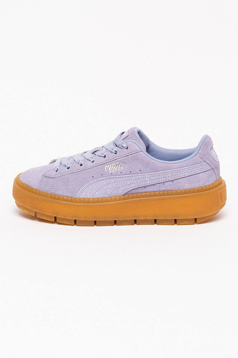 Puma, Pantofi sport de piele intoarsa Trace, Lila, 37.5