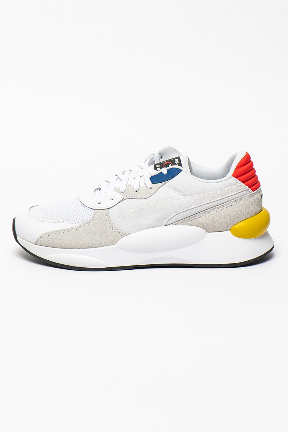 Puma, Pantofi sport cu garnituri de piele intoarsa RS 9.8 Space, Alb/Gri