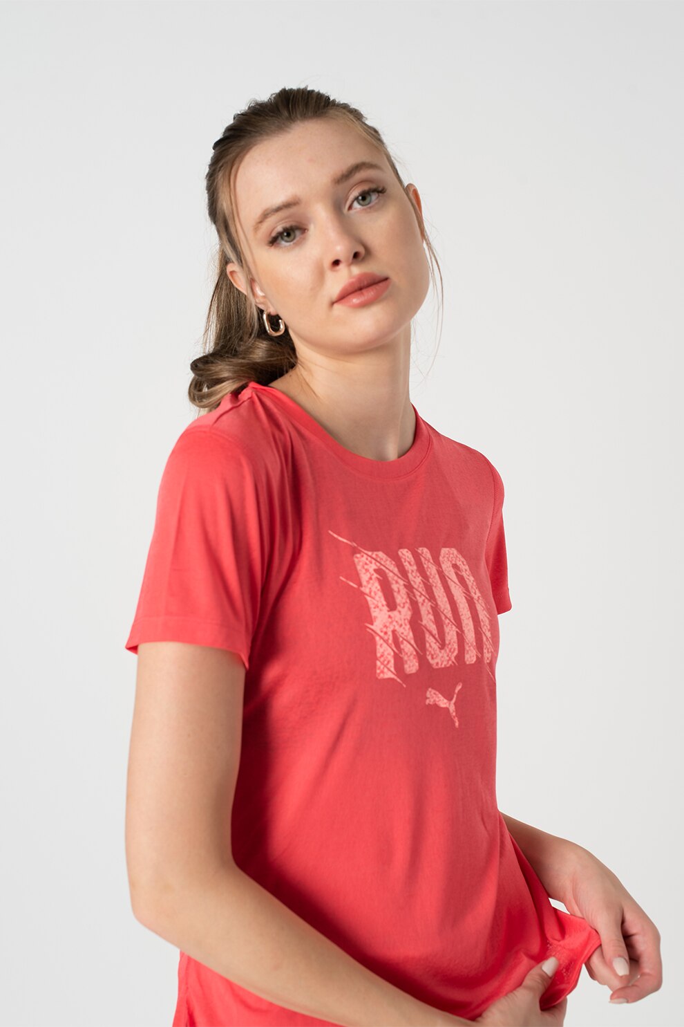 Puma, Tricou cu detalii reflectorizante si tehnologie dryCELL pentru alergare, Roz aprins/Roz pastel
