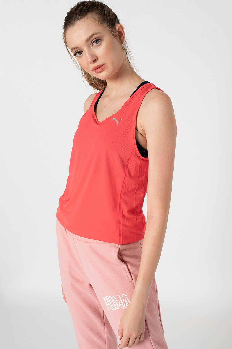 Puma, Top cu logo, pentru alergare Core Run, Roz aprins