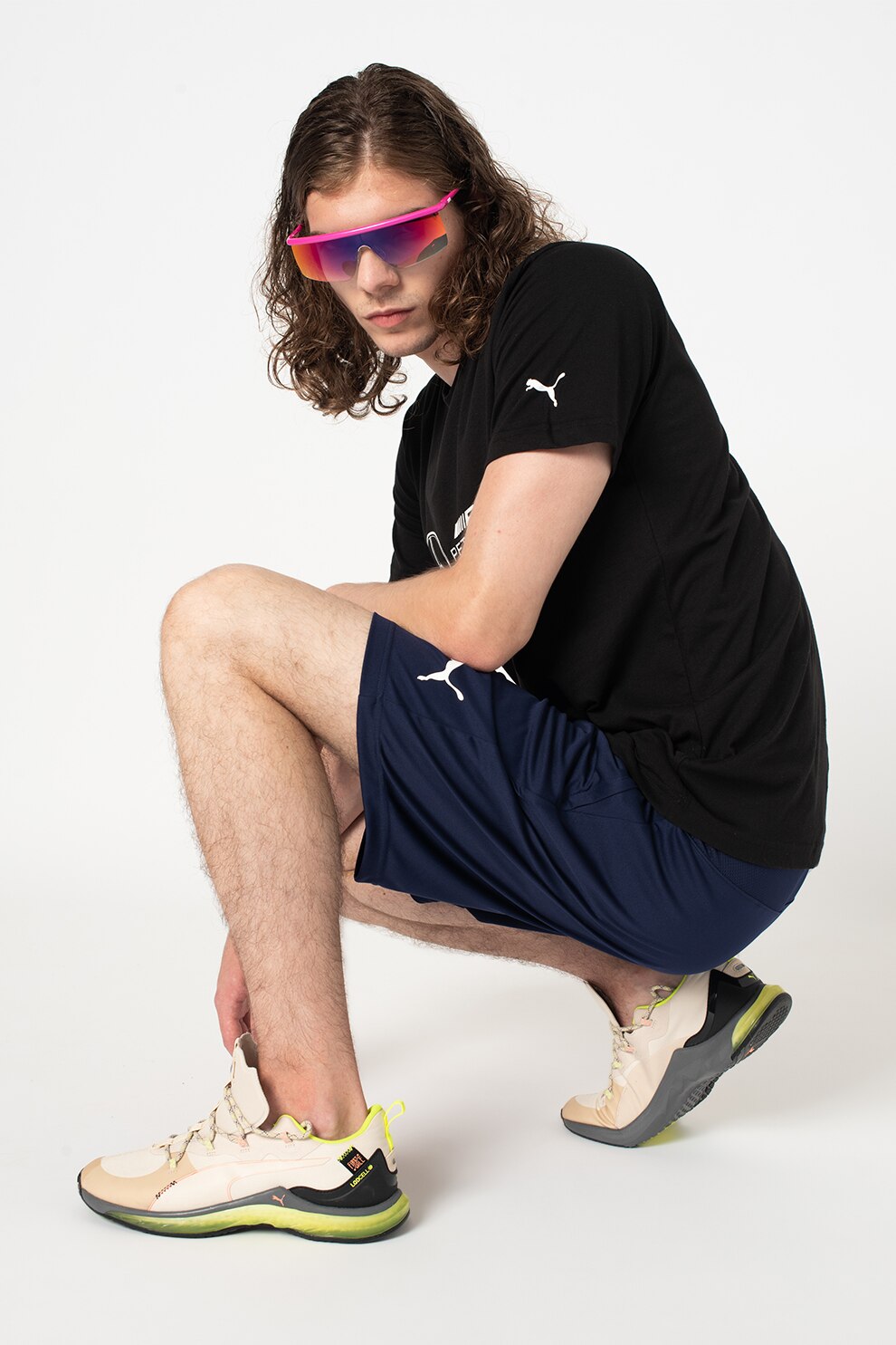 Puma, Pantaloni scurti pentru antrenament Liga, Bleumarin/Alb, S