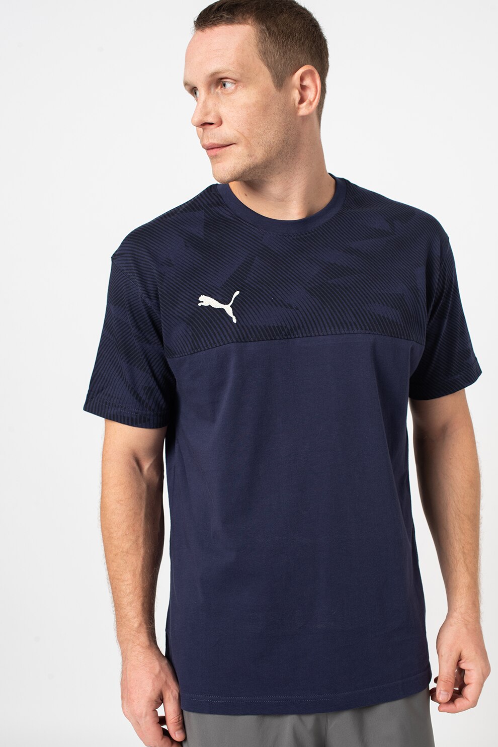 Puma, Tricou cu logo, pentru fotbal Cup, Albastru inchis