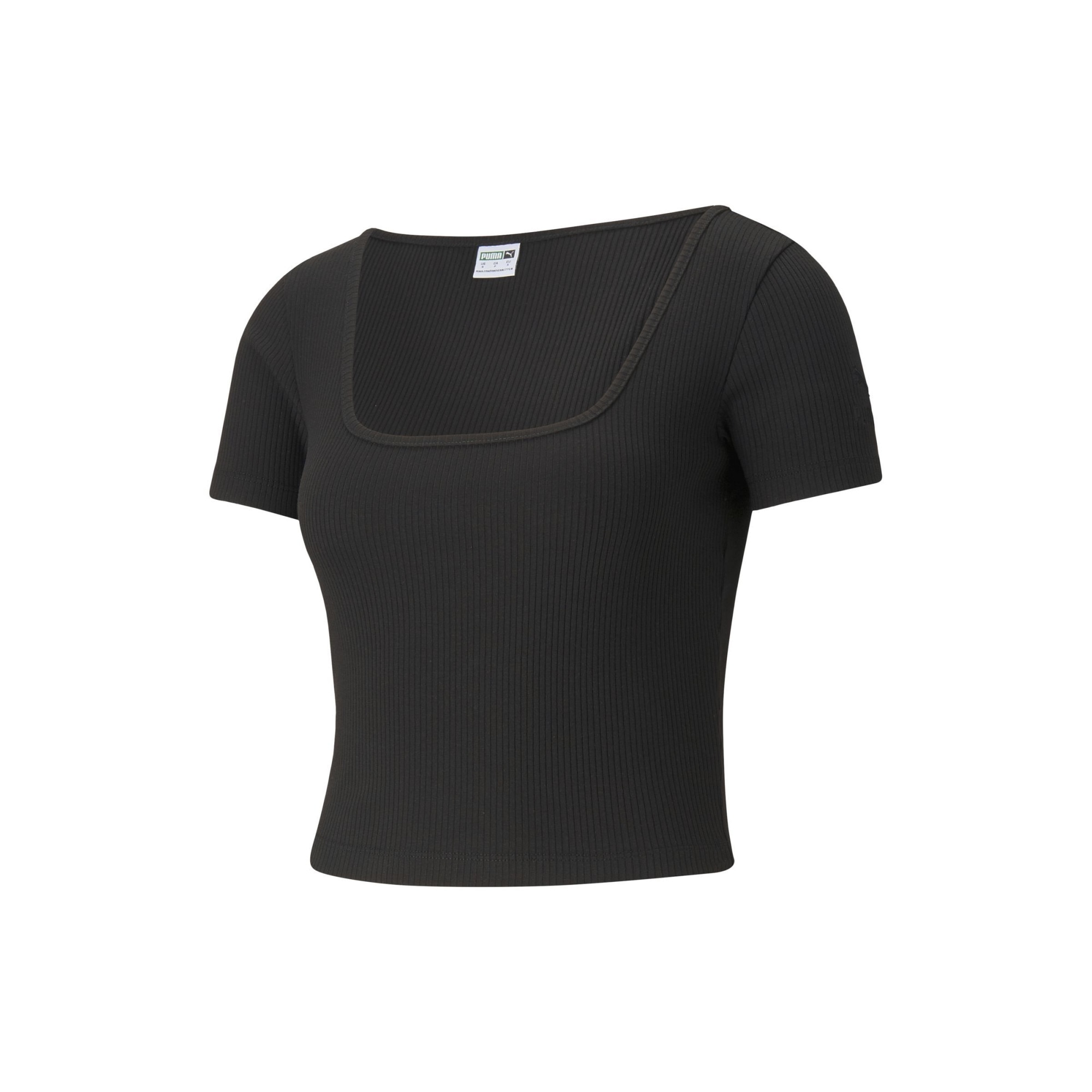 Tricou Puma Classics Ribbed Fitted Tee 53161101 Femei Negru XXS