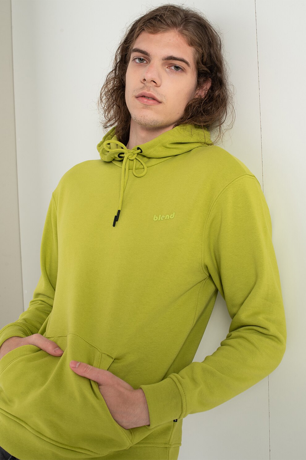 BLEND, Hanorac cu buzunar kangaroo, Verde fistic