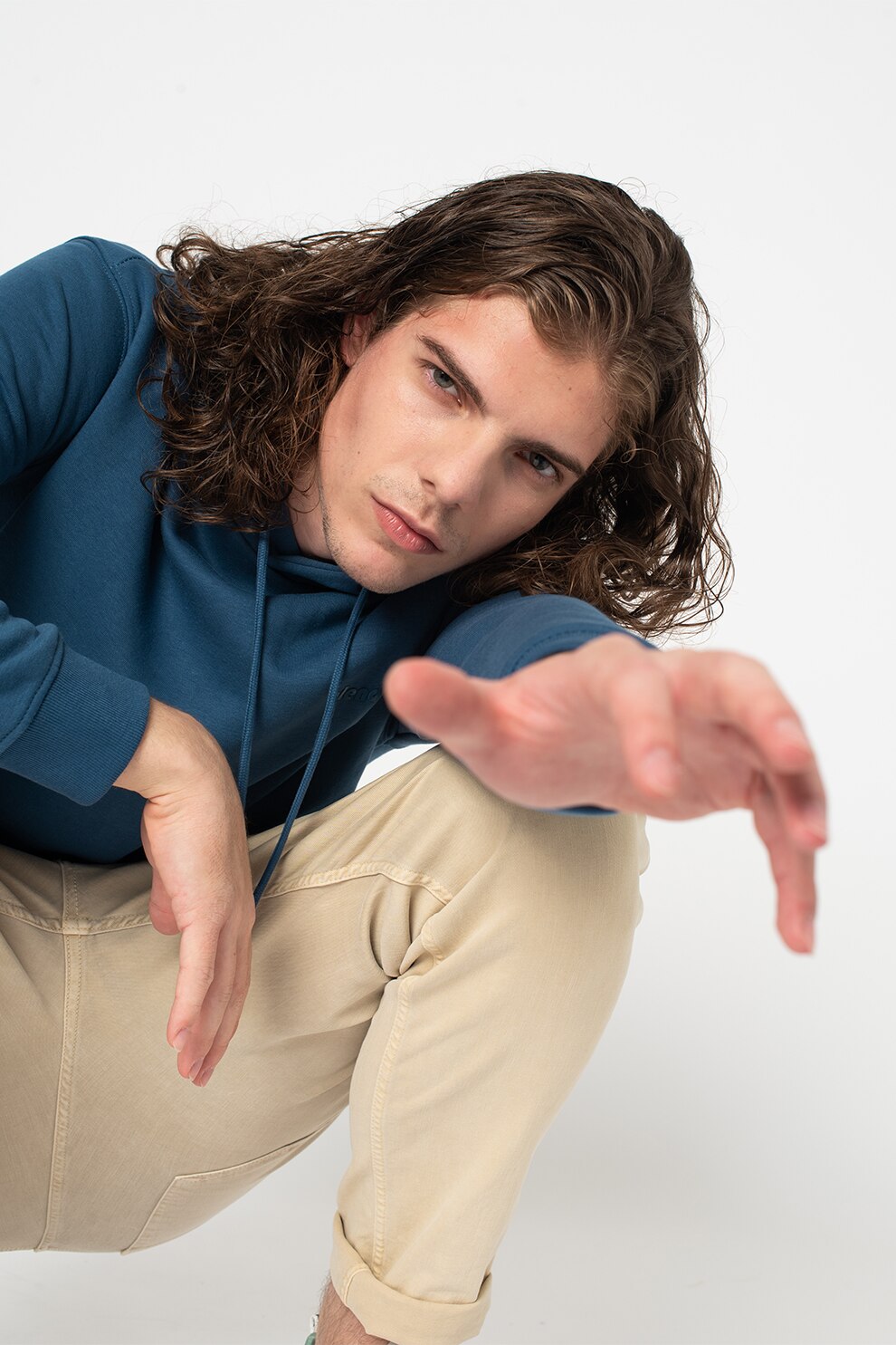 BLEND, Hanorac cu buzunar kangaroo, Albastru inchis