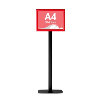 Panou Informativ cu dubla fata expunere, prevazut cu 2 rame click, format A4 Landscape -210 x 297 mm (print) Rosu Panou Informativ cu dubla fata expunere, prevazut cu 2 rame click, format A4 Landscape -210 x 297 mm (print) Rosu