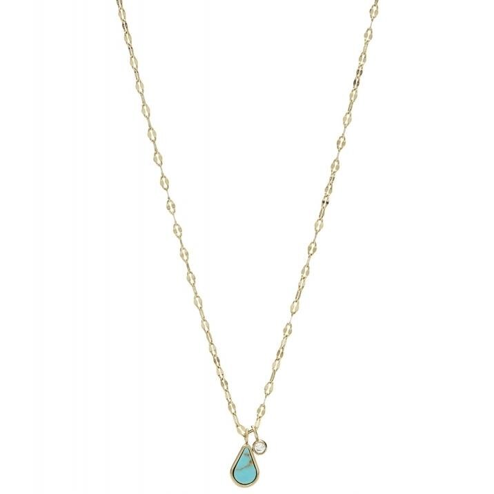 Colier Fossil Fashion JF03734710, Auriu, Albastru