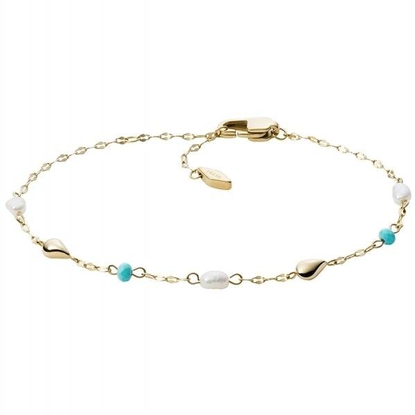 Bratara Fossil Fashion JF03733710, Auriu, Albastru