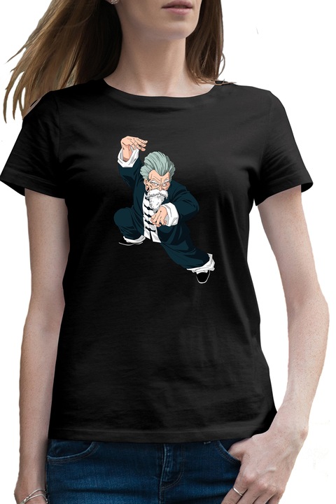 Tricou femei Dragon Ball Z Sensei Roshi Zen Yin Yang Reiki, negru, marime 2XL