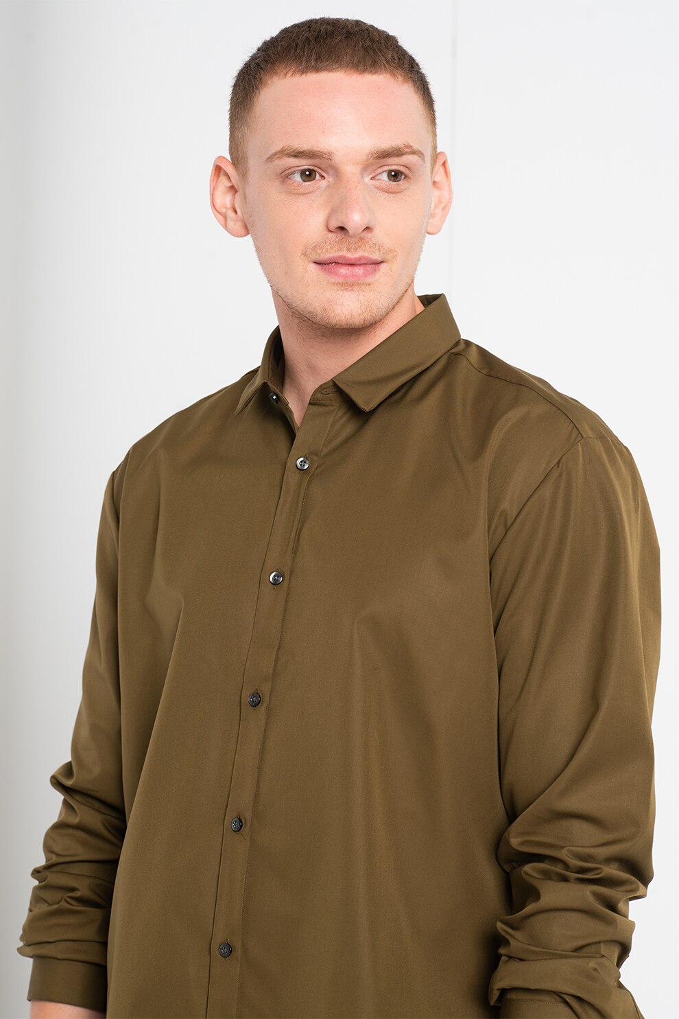 HUGO, Camasa extra slim fit Ero3, Verde oliv, 2XL