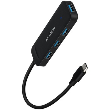 Hub USB AXAGON HUE-L1C, 4x USB 3.2 Gen1, Cablu USB-C 20 cm Hub USB AXAGON HUE-L1C, 4x USB 3.2 Gen1, Cablu USB-C 20 cm