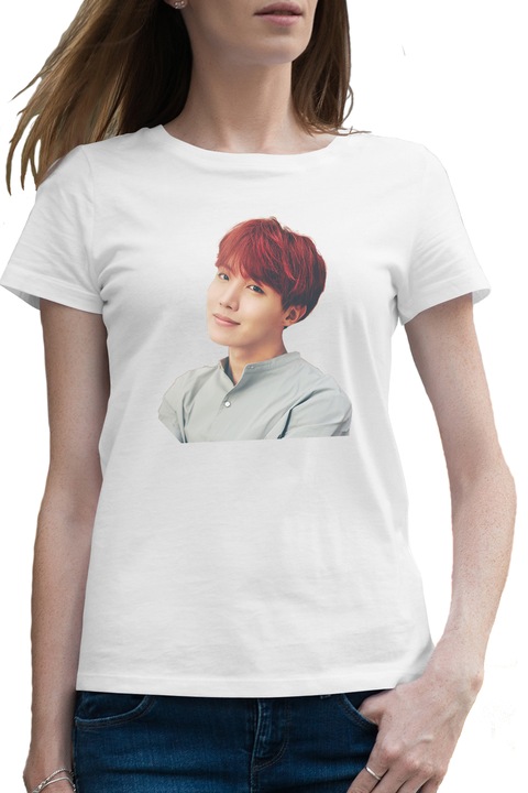 Tricou femei BTS J-Hope Singer Kpop, alb, marime 2XL