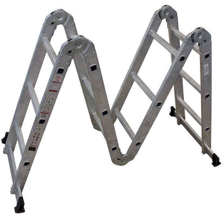 Мултифункционална стълба АронБГ МH403, 4x3, шарнирна, алуминиева